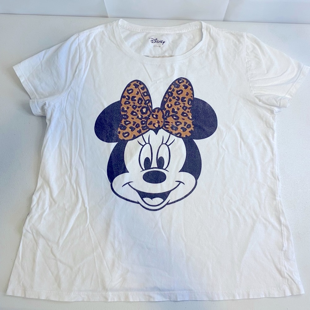 Disney Mickey And Friends Minnie Mouse Leopard Bow Unisex Adult Kid Shirt Medium